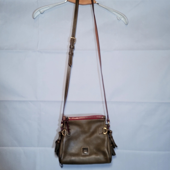 Dooney and Bourke Florentine leather crossbody army green bag - Picture 2 of 16